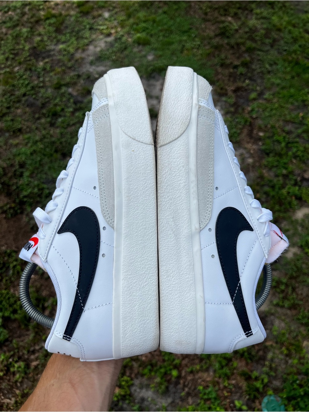 Nike Blazer Platform Sneaker Lace Up Shoes White Black Swoosh Women’s 9 - Picture 7 of 11